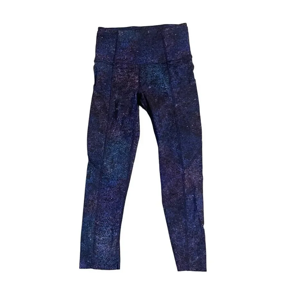 Lululemon Fast and Free High-Rise Crop II Nulux Polar Lights Blue Multi Size 0